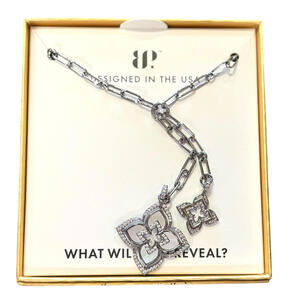 Bomb Party Gem Society “Opaline Bloom Necklace” Genuine Mother of Pearl CLOVER